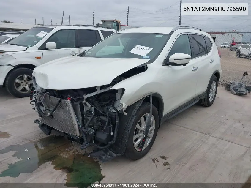 2017 Nissan Rogue Sv VIN: 5N1AT2MN9HC796590 Lot: 40754917