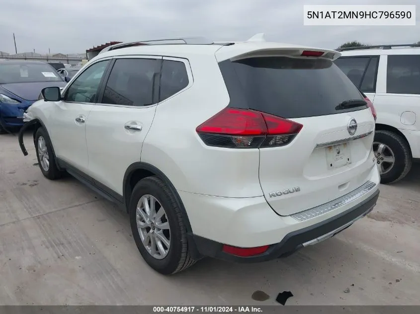 2017 Nissan Rogue Sv VIN: 5N1AT2MN9HC796590 Lot: 40754917