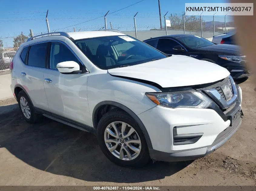 2017 Nissan Rogue Sv VIN: KNMAT2MT1HP603747 Lot: 40762487