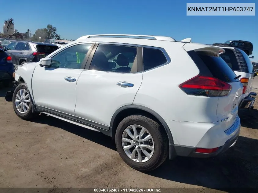 2017 Nissan Rogue Sv VIN: KNMAT2MT1HP603747 Lot: 40762487