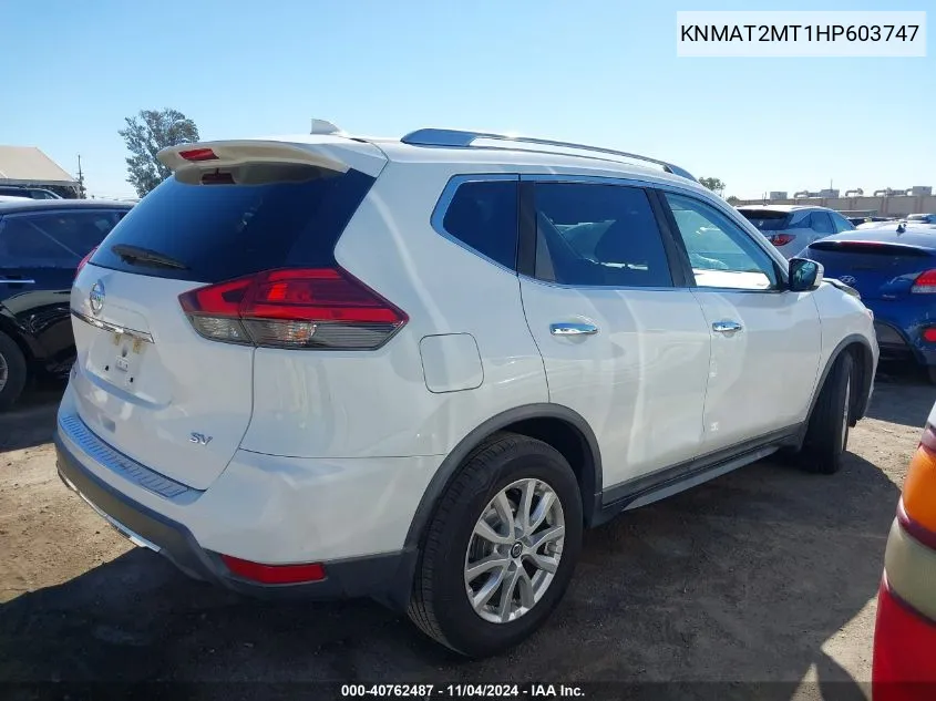 2017 Nissan Rogue Sv VIN: KNMAT2MT1HP603747 Lot: 40762487