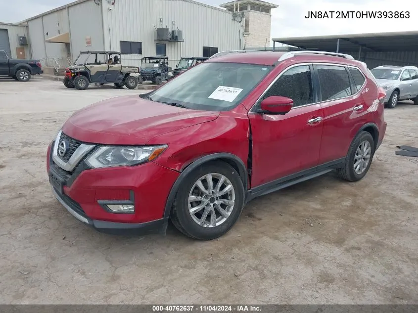 2017 Nissan Rogue Sv VIN: JN8AT2MT0HW393863 Lot: 40762637