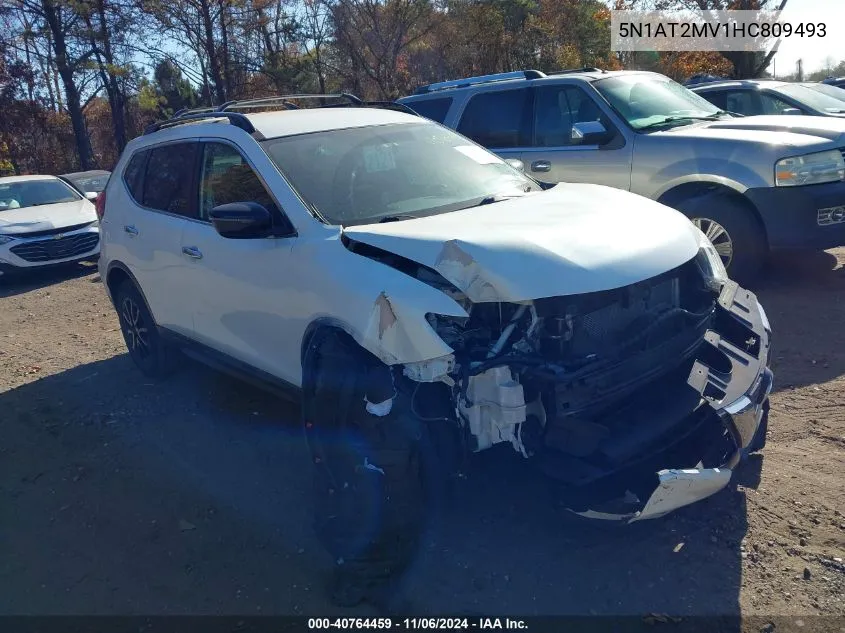 2017 Nissan Rogue Sv VIN: 5N1AT2MV1HC809493 Lot: 40764459