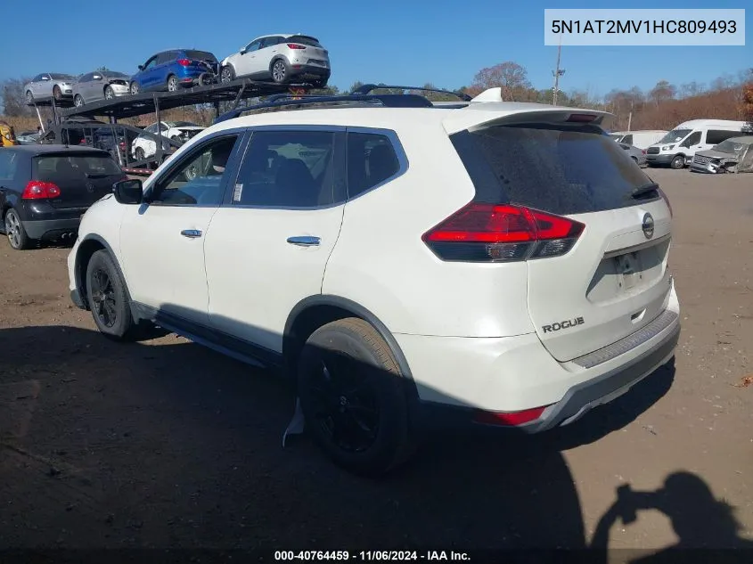 2017 Nissan Rogue Sv VIN: 5N1AT2MV1HC809493 Lot: 40764459