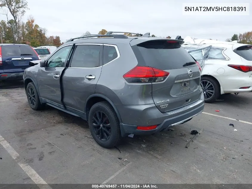 2017 Nissan Rogue Sv VIN: 5N1AT2MV5HC818391 Lot: 40769457