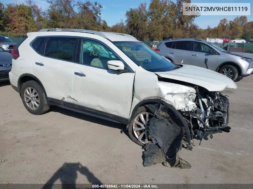 2017 Nissan Rogue Sv VIN: 5N1AT2MV9HC811119 Lot: 40769842