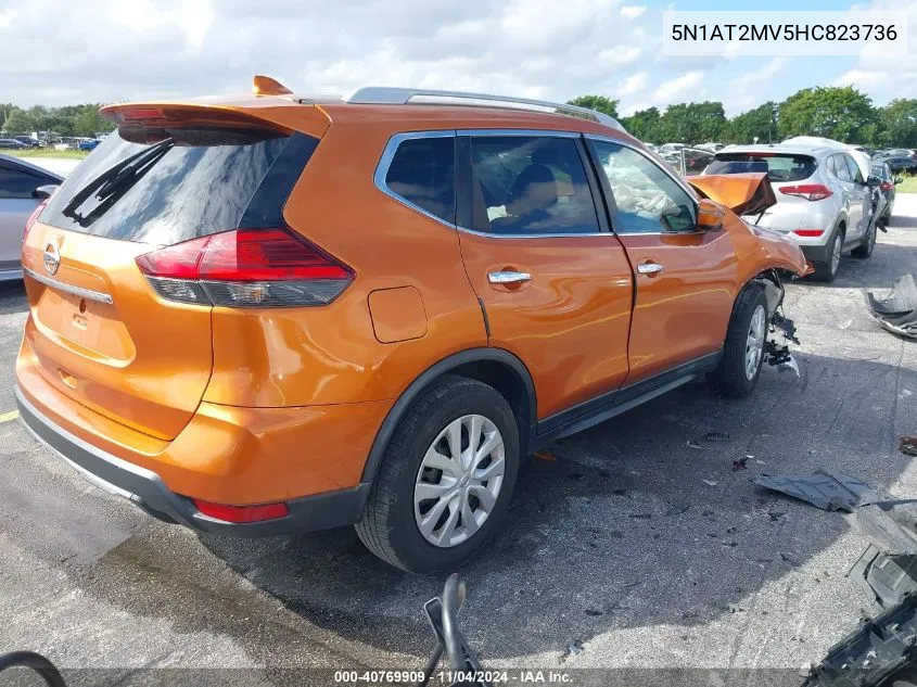 2017 Nissan Rogue S VIN: 5N1AT2MV5HC823736 Lot: 40769909