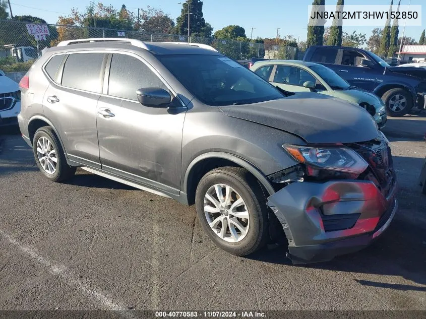 2017 Nissan Rogue Sv VIN: JN8AT2MT3HW152850 Lot: 40770583