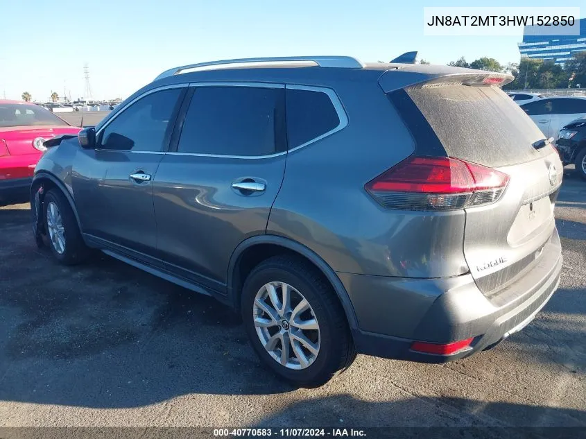 2017 Nissan Rogue Sv VIN: JN8AT2MT3HW152850 Lot: 40770583