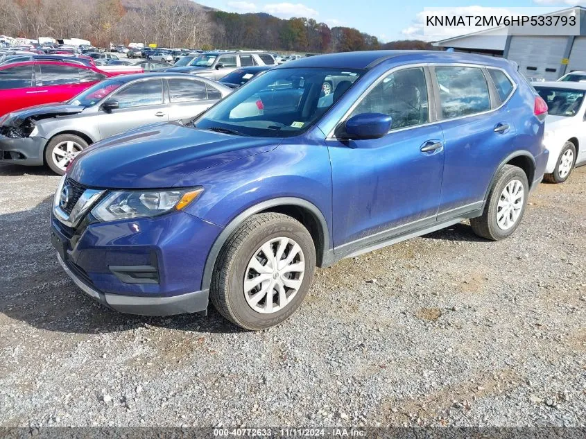 2017 Nissan Rogue S VIN: KNMAT2MV6HP533793 Lot: 40772633