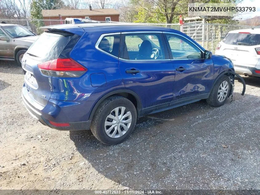 2017 Nissan Rogue S VIN: KNMAT2MV6HP533793 Lot: 40772633