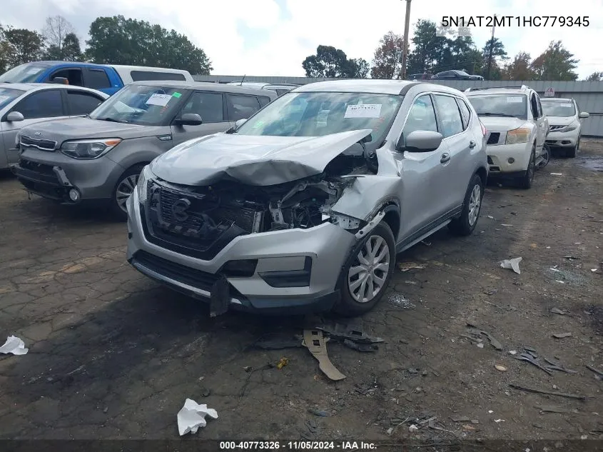 2017 Nissan Rogue S VIN: 5N1AT2MT1HC779345 Lot: 40773326