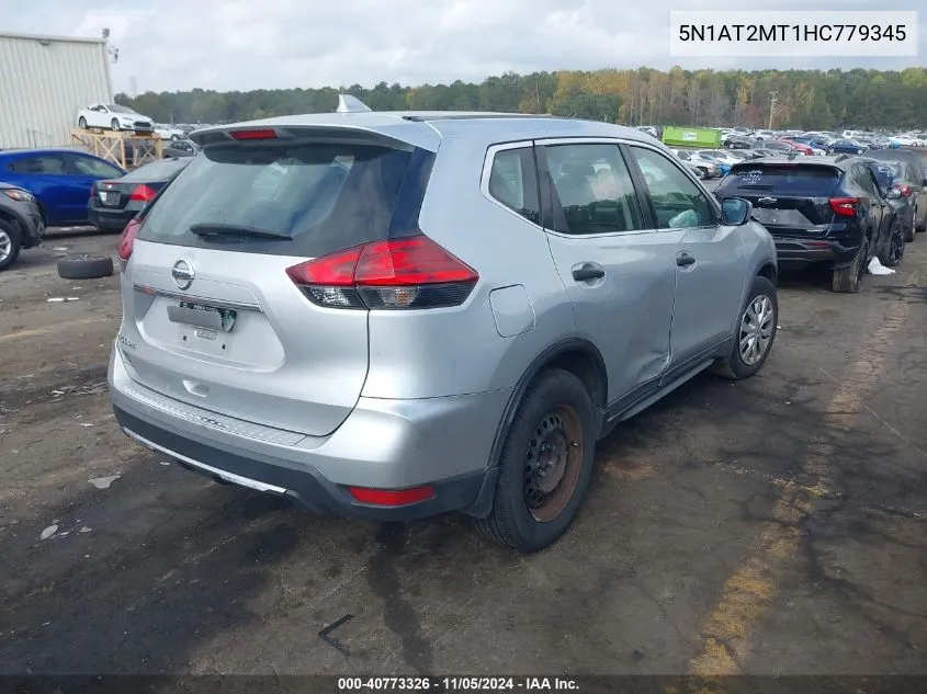 2017 Nissan Rogue S VIN: 5N1AT2MT1HC779345 Lot: 40773326