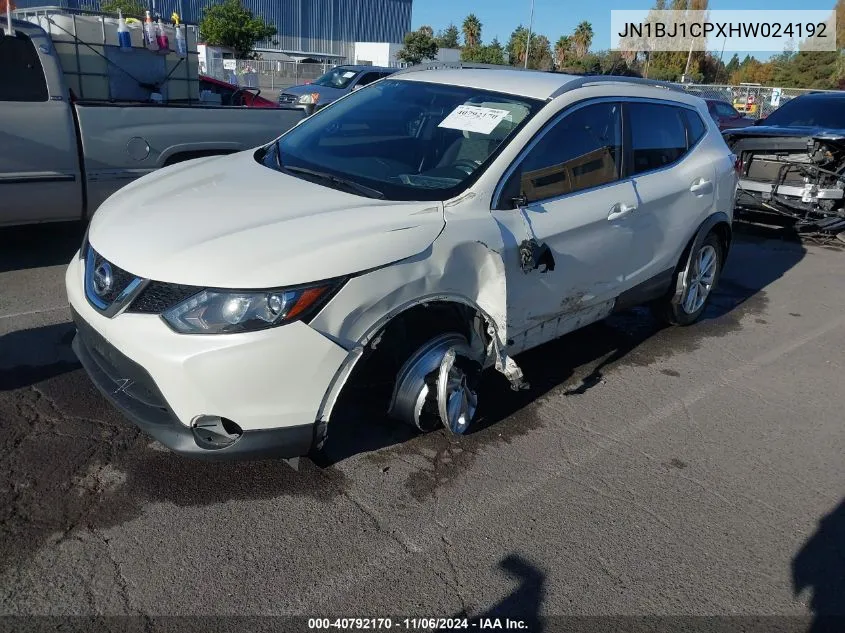 2017 Nissan Rogue Sport Sv VIN: JN1BJ1CPXHW024192 Lot: 40792170