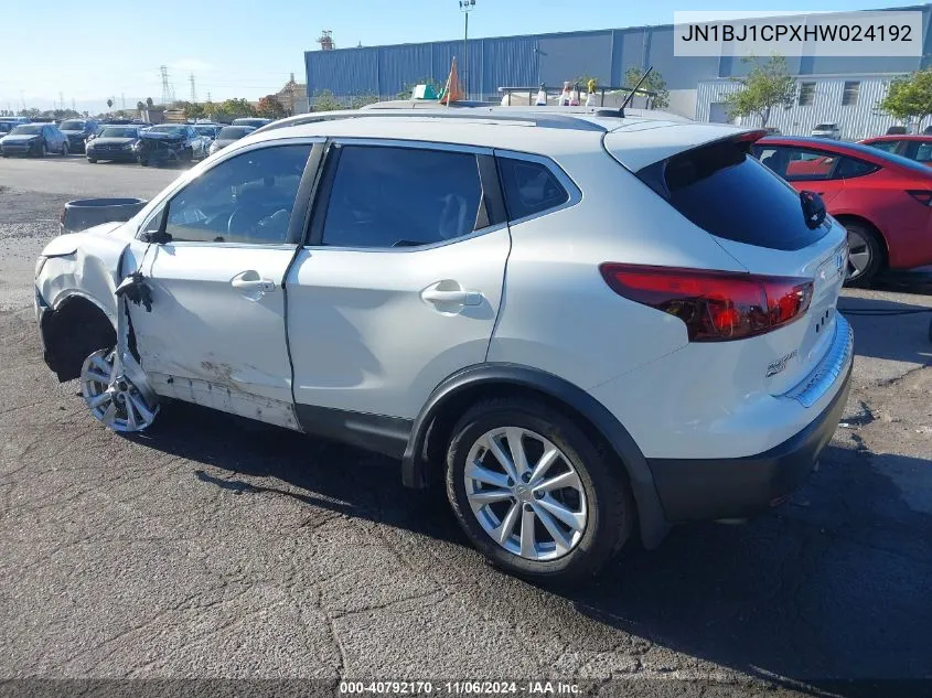 2017 Nissan Rogue Sport Sv VIN: JN1BJ1CPXHW024192 Lot: 40792170