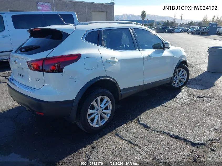 2017 Nissan Rogue Sport Sv VIN: JN1BJ1CPXHW024192 Lot: 40792170