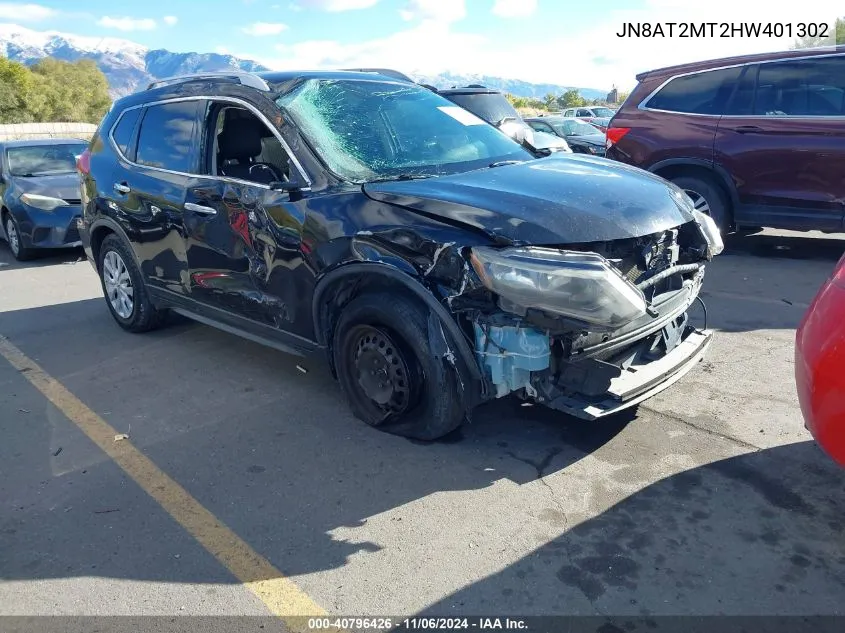 2017 Nissan Rogue S VIN: JN8AT2MT2HW401302 Lot: 40796426