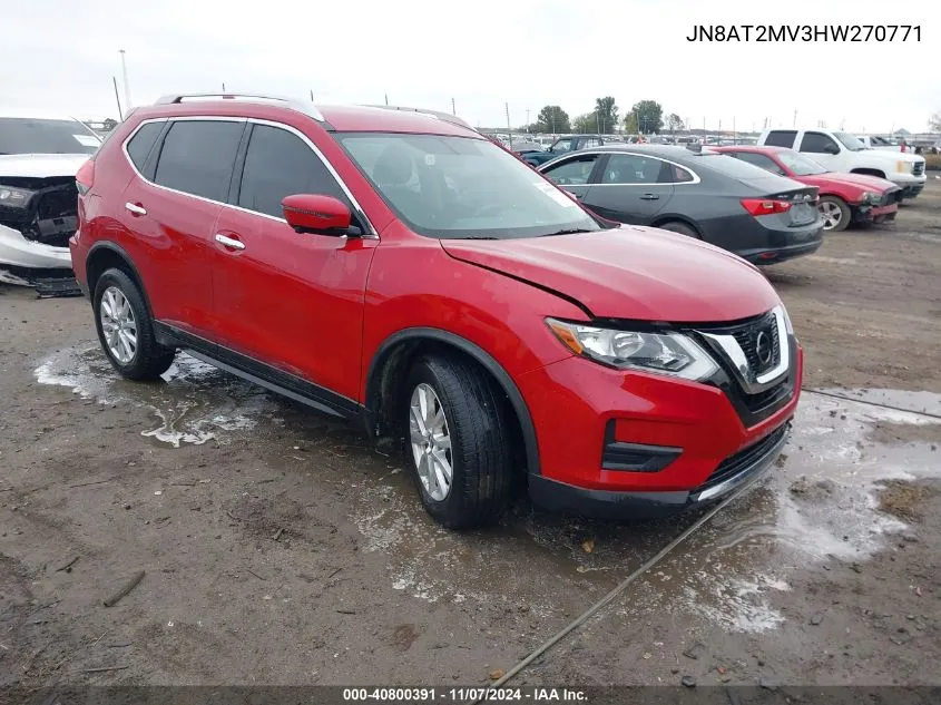 2017 Nissan Rogue Sv VIN: JN8AT2MV3HW270771 Lot: 40800391