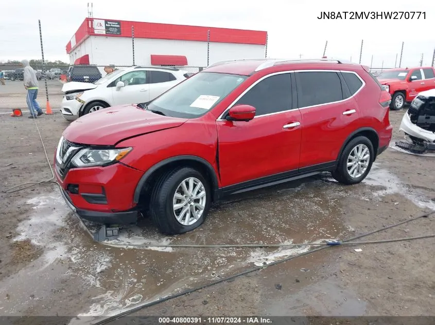 2017 Nissan Rogue Sv VIN: JN8AT2MV3HW270771 Lot: 40800391