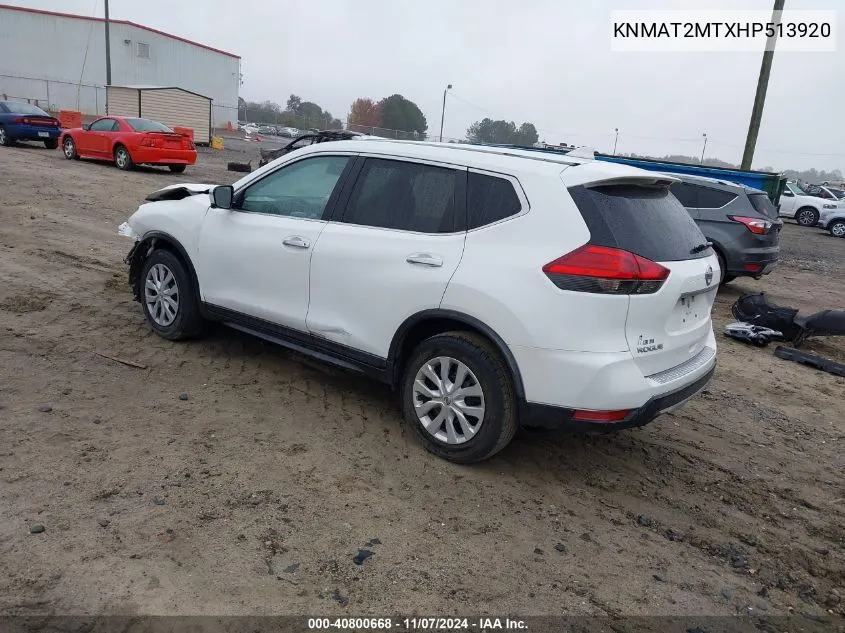 2017 Nissan Rogue S VIN: KNMAT2MTXHP513920 Lot: 40800668