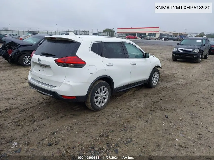 2017 Nissan Rogue S VIN: KNMAT2MTXHP513920 Lot: 40800668