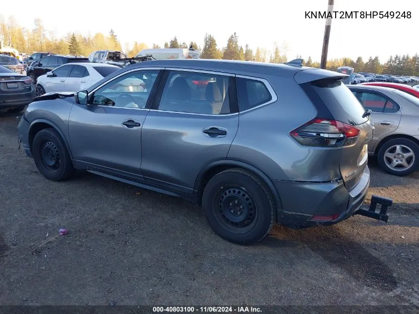 2017 Nissan Rogue S VIN: KNMAT2MT8HP549248 Lot: 40803100