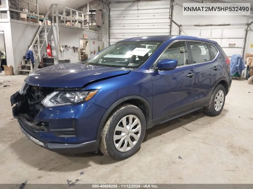 2017 Nissan Rogue S VIN: KNMAT2MV5HP532490 Lot: 40809205