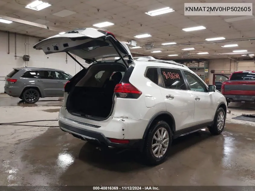 2017 Nissan Rogue Sv VIN: KNMAT2MV0HP502605 Lot: 40816369