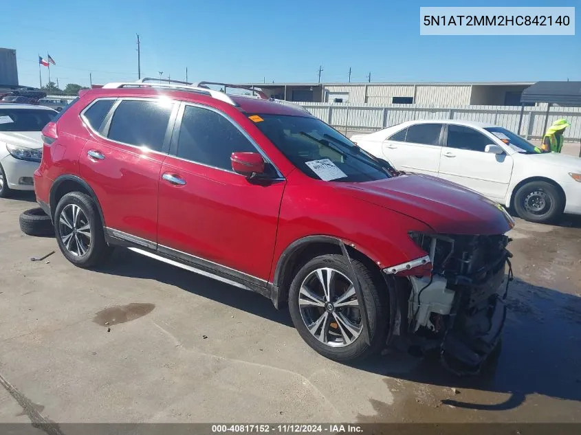 2017 Nissan Rogue S VIN: 5N1AT2MM2HC842140 Lot: 40817152