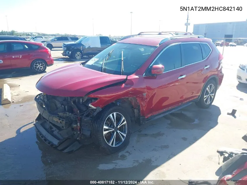 2017 Nissan Rogue S VIN: 5N1AT2MM2HC842140 Lot: 40817152