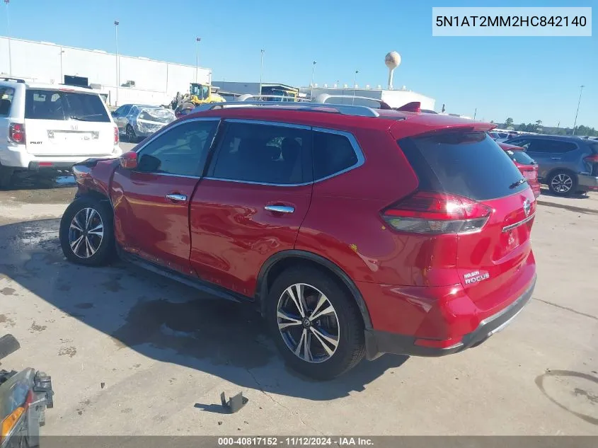 2017 Nissan Rogue S VIN: 5N1AT2MM2HC842140 Lot: 40817152