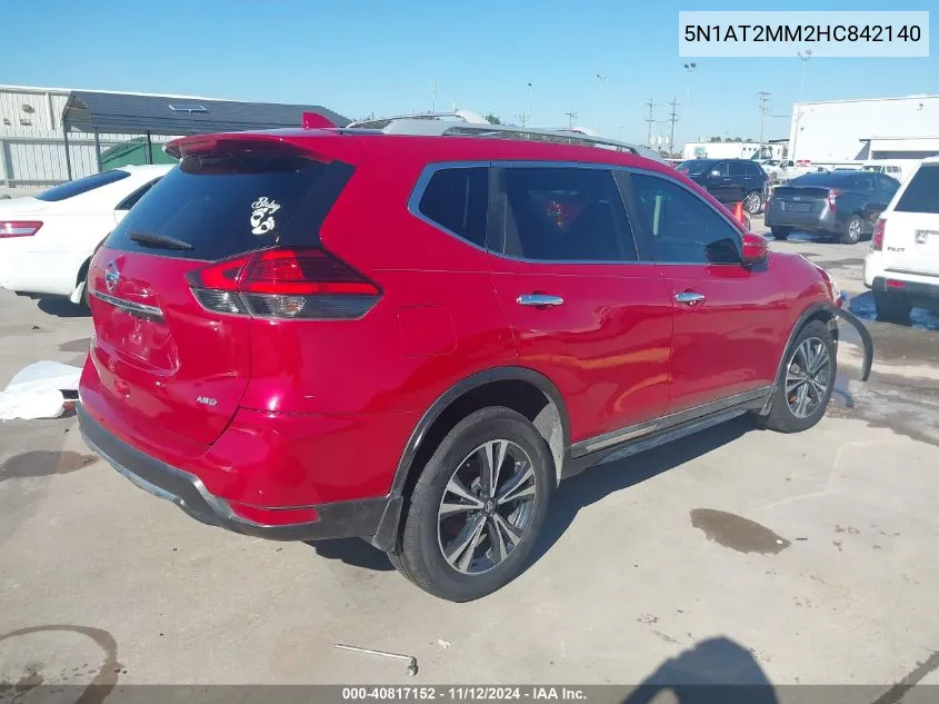 2017 Nissan Rogue S VIN: 5N1AT2MM2HC842140 Lot: 40817152