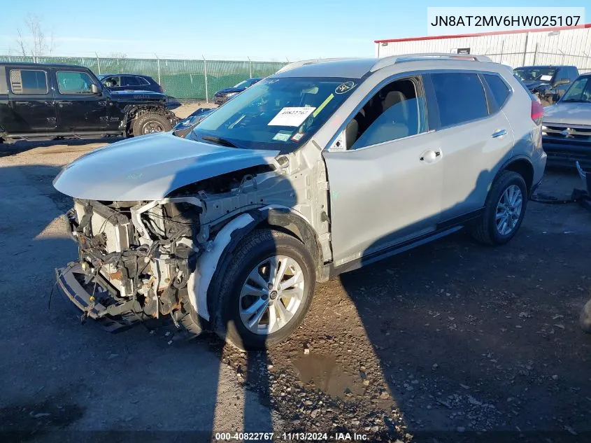 2017 Nissan Rogue Sv VIN: JN8AT2MV6HW025107 Lot: 40822767