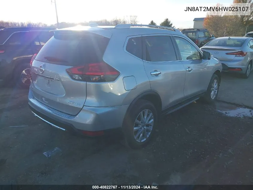 2017 Nissan Rogue Sv VIN: JN8AT2MV6HW025107 Lot: 40822767