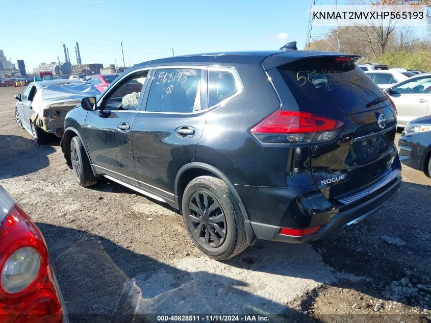 2017 Nissan Rogue S VIN: KNMAT2MVXHP565193 Lot: 40828511