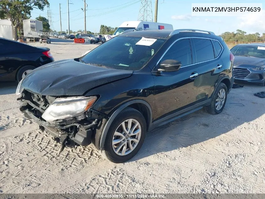 2017 Nissan Rogue Sv VIN: KNMAT2MV3HP574639 Lot: 40830935