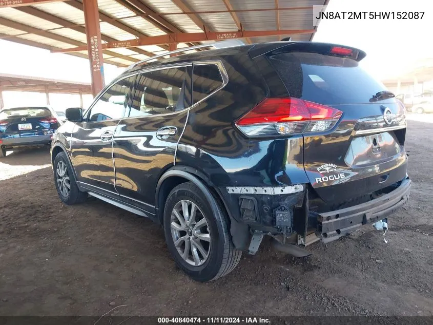 2017 Nissan Rogue Sv VIN: JN8AT2MT5HW152087 Lot: 40840474