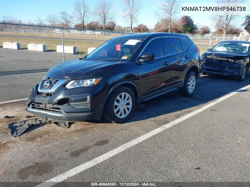 2017 Nissan Rogue S VIN: KNMAT2MV8HP546738 Lot: 40843055