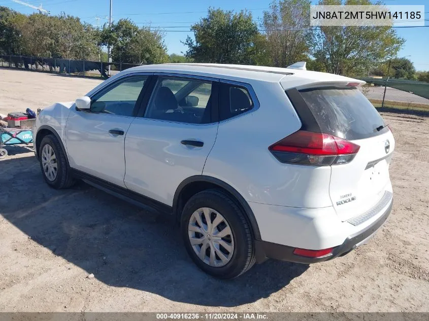 2017 Nissan Rogue S VIN: JN8AT2MT5HW141185 Lot: 40916236