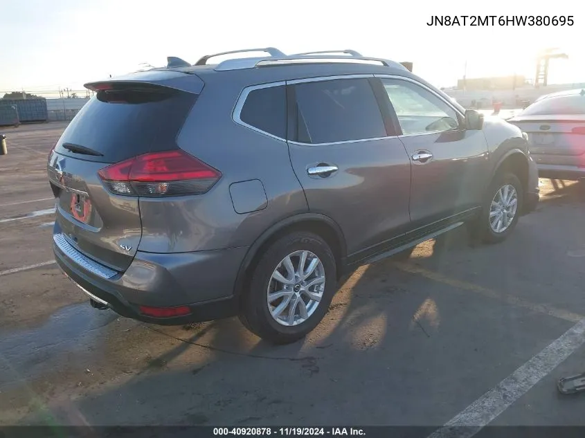 2017 Nissan Rogue Sv VIN: JN8AT2MT6HW380695 Lot: 40920878