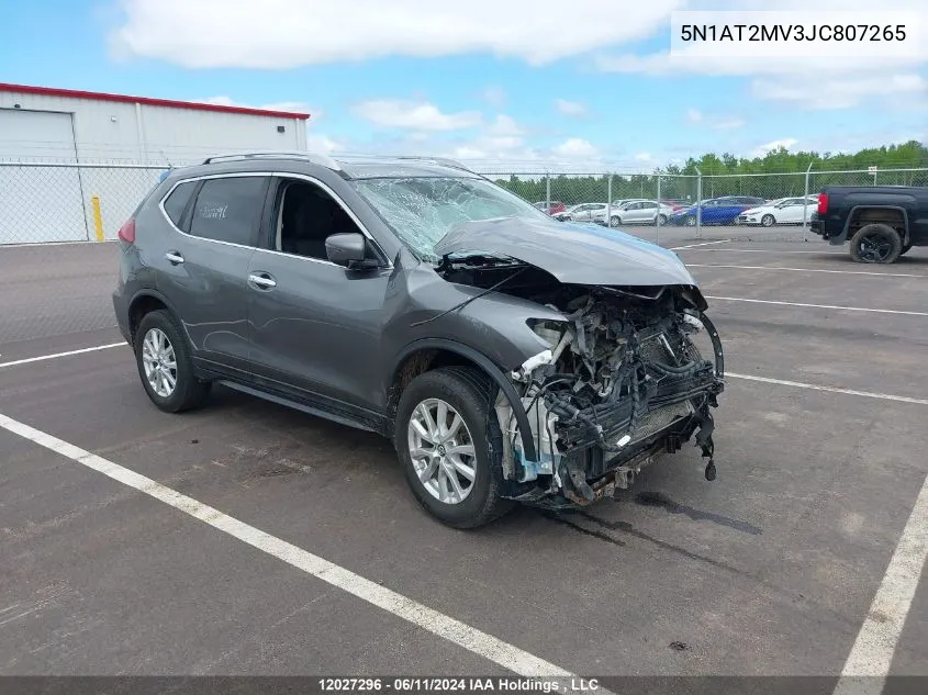 2018 Nissan Rogue Sv/Sl VIN: 5N1AT2MV3JC807265 Lot: 12027296