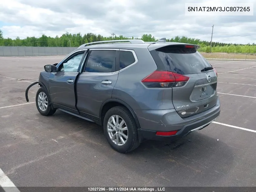 2018 Nissan Rogue Sv/Sl VIN: 5N1AT2MV3JC807265 Lot: 12027296