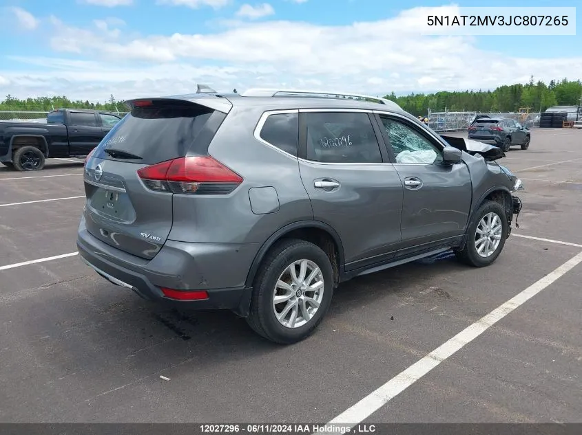 2018 Nissan Rogue Sv/Sl VIN: 5N1AT2MV3JC807265 Lot: 12027296