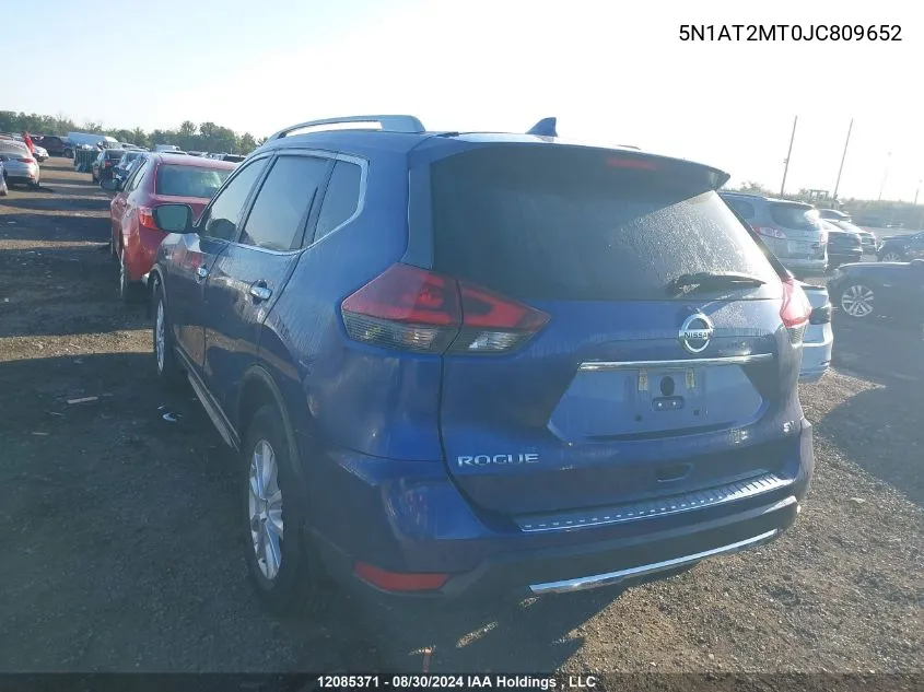 2018 Nissan Rogue VIN: 5N1AT2MT0JC809652 Lot: 12085371