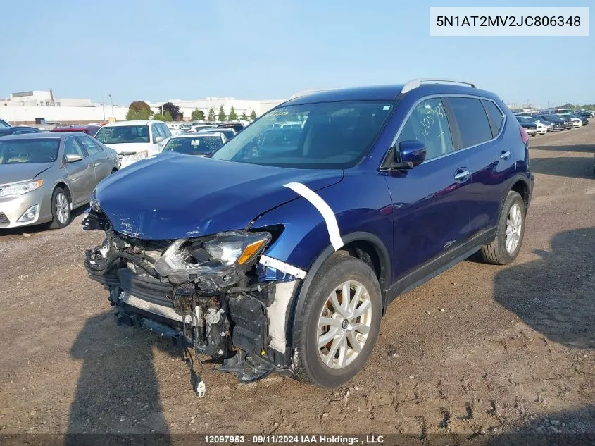 2018 Nissan Rogue VIN: 5N1AT2MV2JC806348 Lot: 12097953