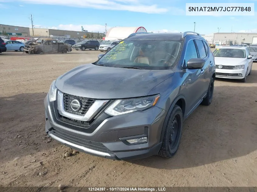 2018 Nissan Rogue VIN: 5N1AT2MV7JC777848 Lot: 12124397