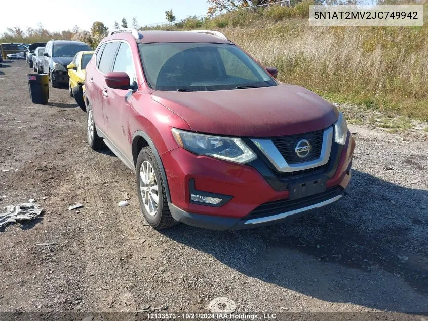 2018 Nissan Rogue VIN: 5N1AT2MV2JC749942 Lot: 12133573