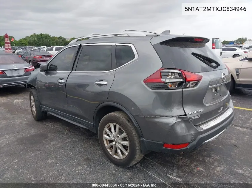 2018 Nissan Rogue Sv VIN: 5N1AT2MTXJC834946 Lot: 39445064