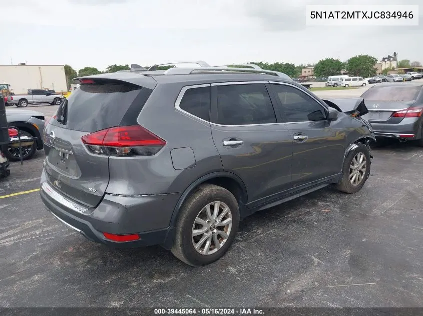 2018 Nissan Rogue Sv VIN: 5N1AT2MTXJC834946 Lot: 39445064