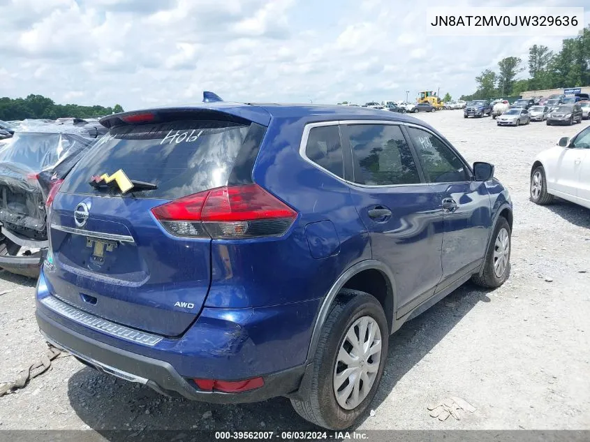 2018 Nissan Rogue S VIN: JN8AT2MV0JW329636 Lot: 39562007